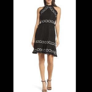 🖤FOXIEDOX🖤FRANCES EMBROIDERED LACE HALTER DRESS